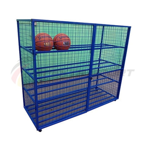 Купить Стеллаж для хранения мячей и инвентаря передвижной металлический (сетка) Разборный в Туране 